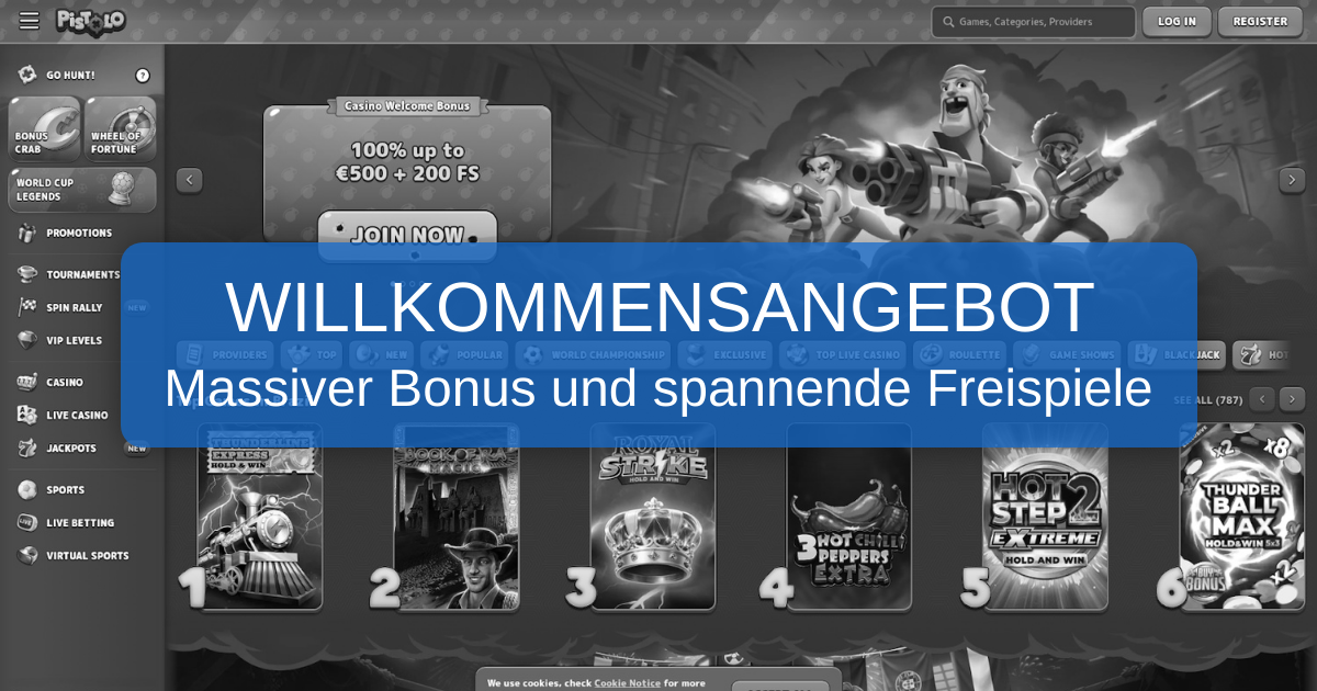 Pistolo Casino: Erlebe den fantastischen Casino-Bonus